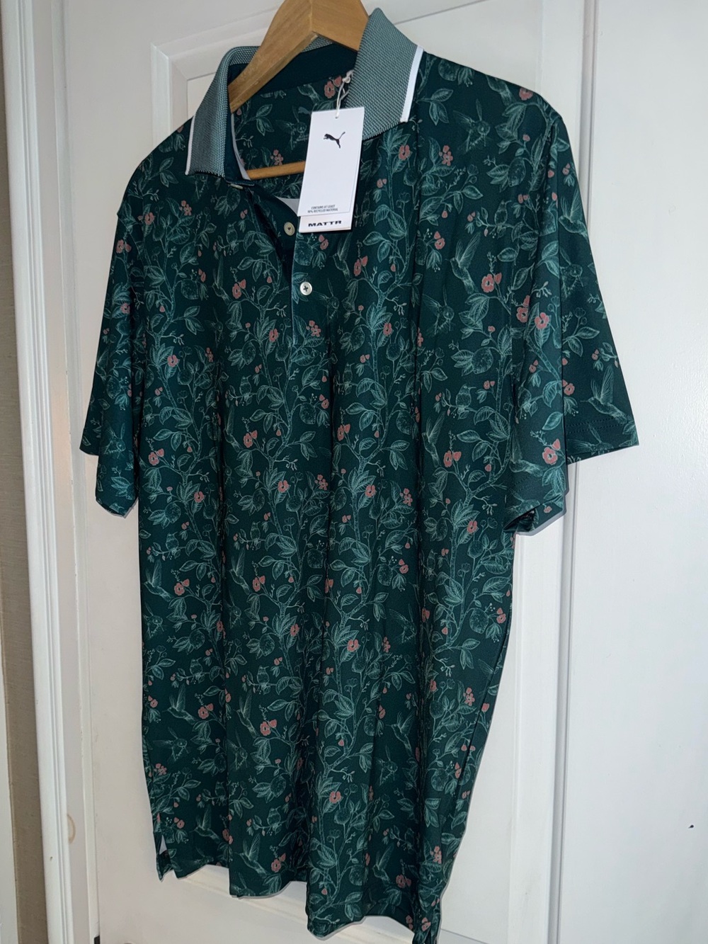 NWT Puma Golf MATTR Hummingbird Performance Polo Shirt in “Green Terrain” - Picture 5 of 9
